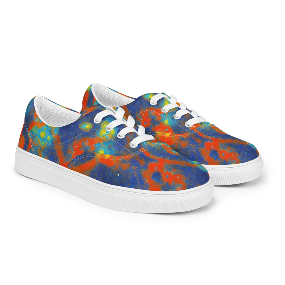 Orbital Bloom on Men's Lace-Up Canvas Shoes — Right Front
