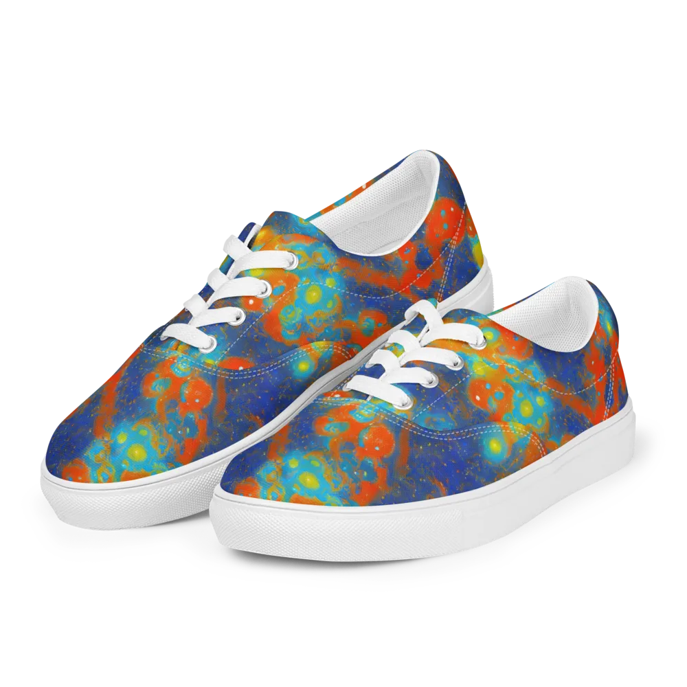 Orbital Bloom on Men's Lace-Up Canvas Shoes — Left Front