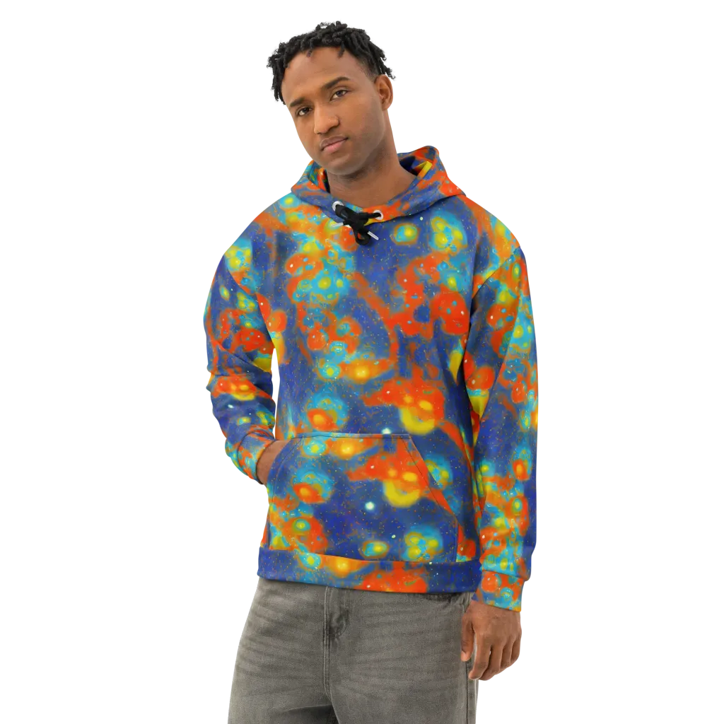 Orbital Bloom on Cotton Hoodie — Left Front