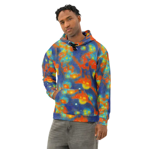 Orbital Bloom on a Cotton Hoodie