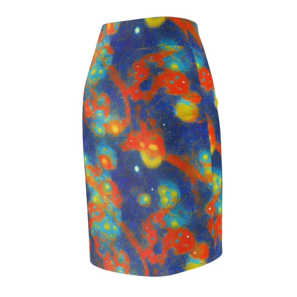 Orbital Bloom on Pencil Skirt — Back Side
