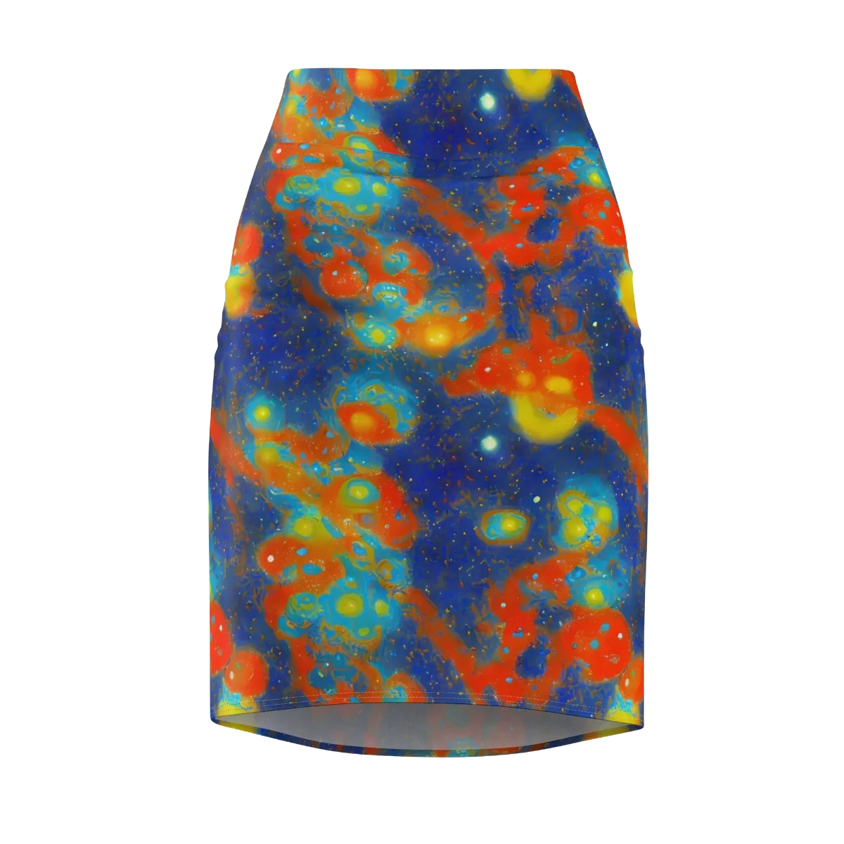 Orbital Bloom on Pencil Skirt — Front