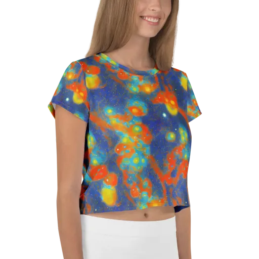 Orbital Bloom on a Crop Tee