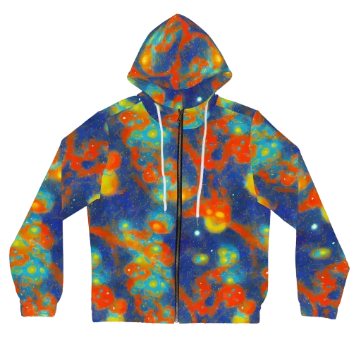 Orbital Bloom on a Women's Full-Zip Hoodie