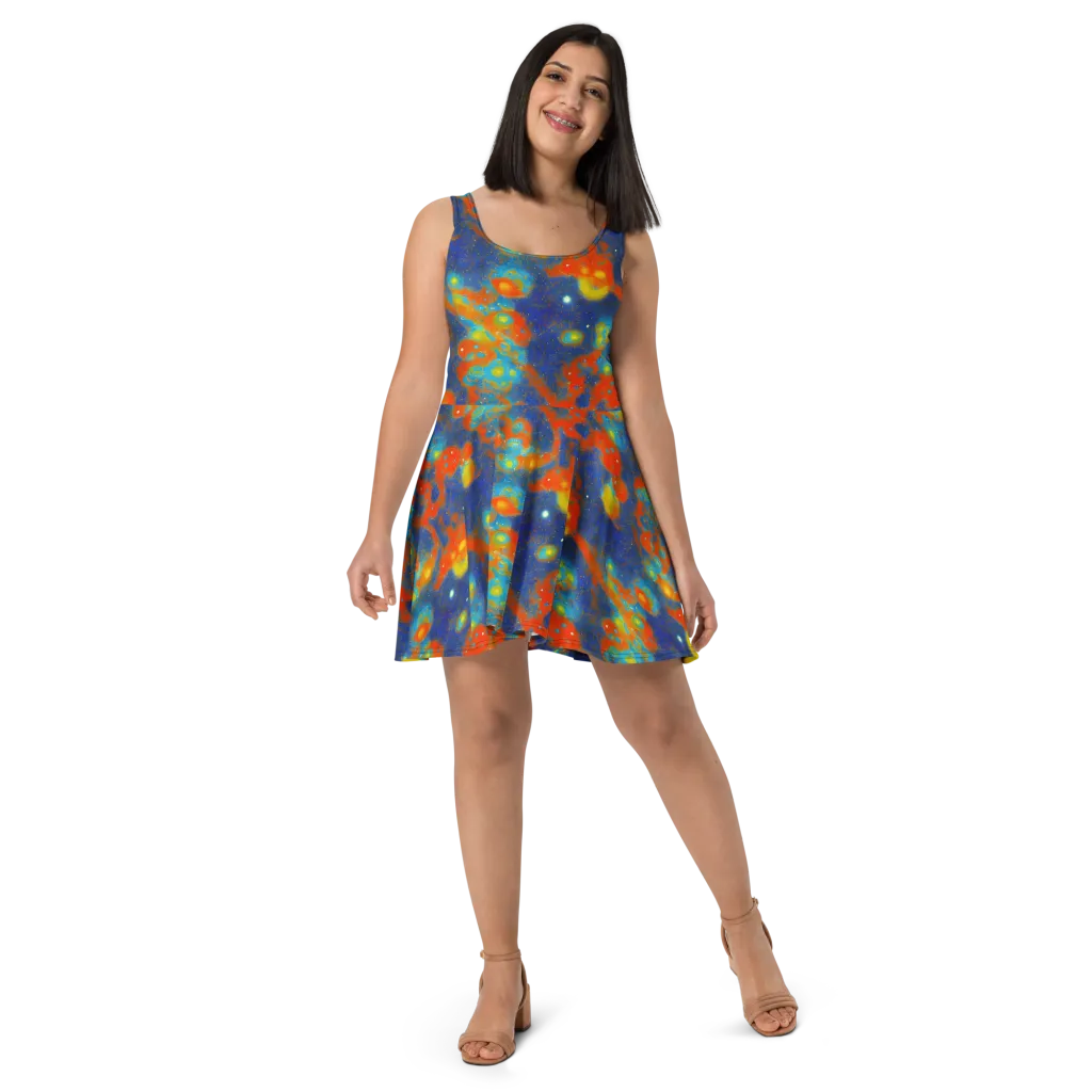 Orbital Bloom on Skater Dress — Front