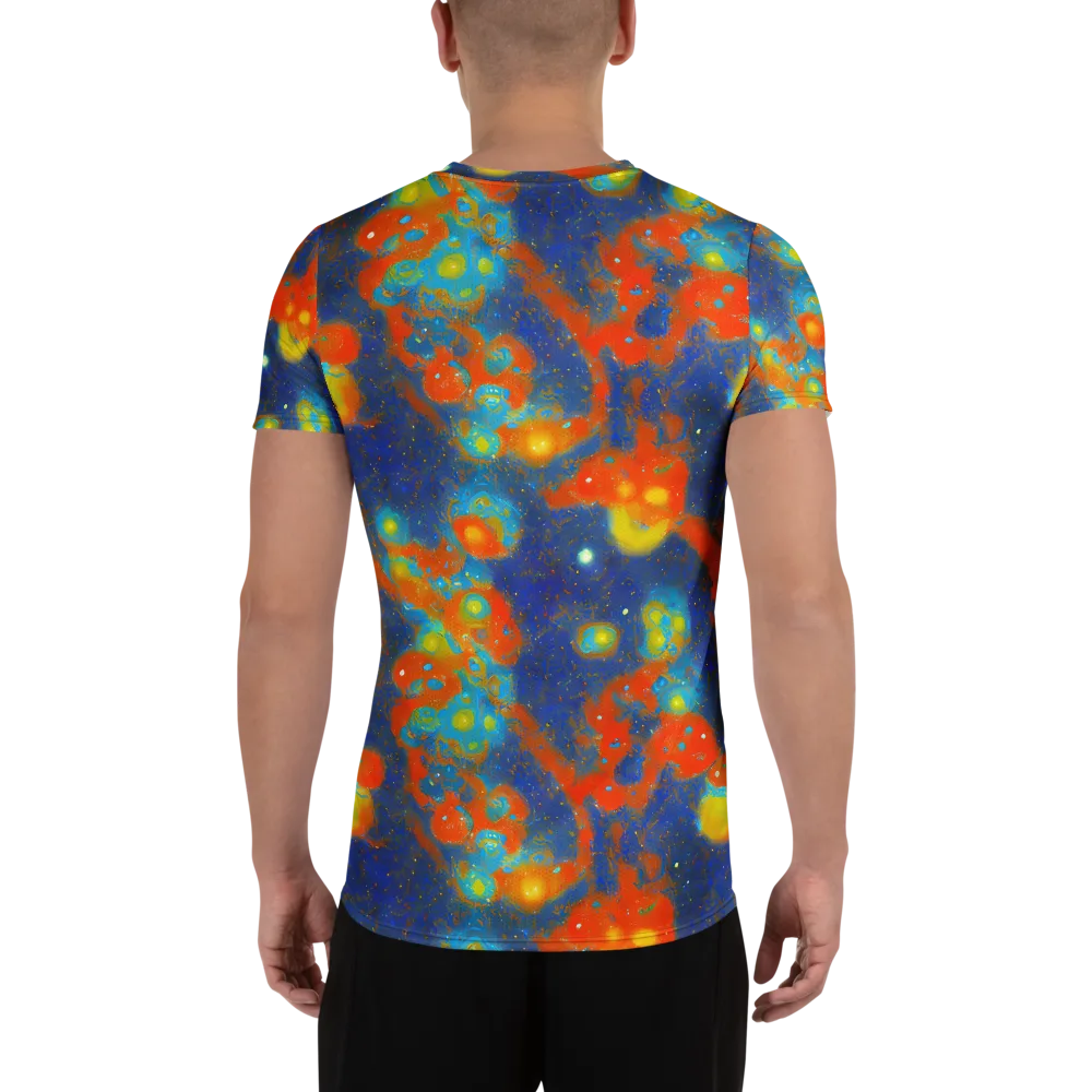 Orbital Bloom on Men's Athletic T-Shirt — Back
