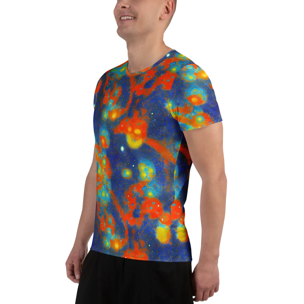 Orbital Bloom on Men's Athletic T-Shirt — Left