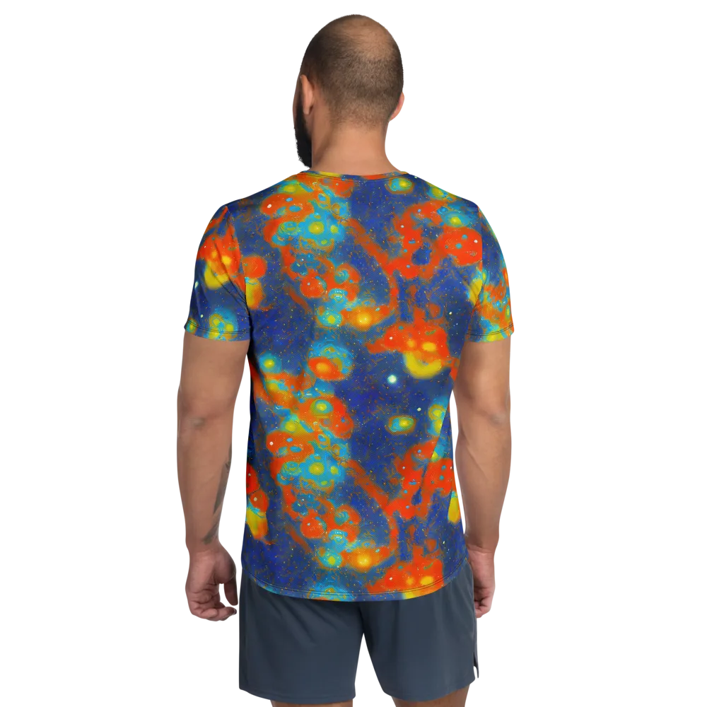 Orbital Bloom on Men's Athletic T-Shirt — Back
