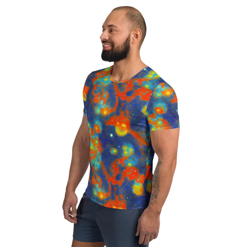 Orbital Bloom on Men's Athletic T-Shirt — Left