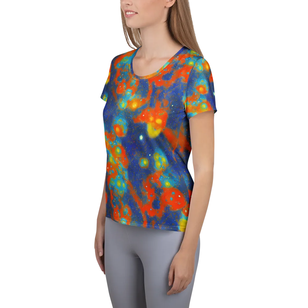 Orbital Bloom on Women's Athletic T-Shirt — Left