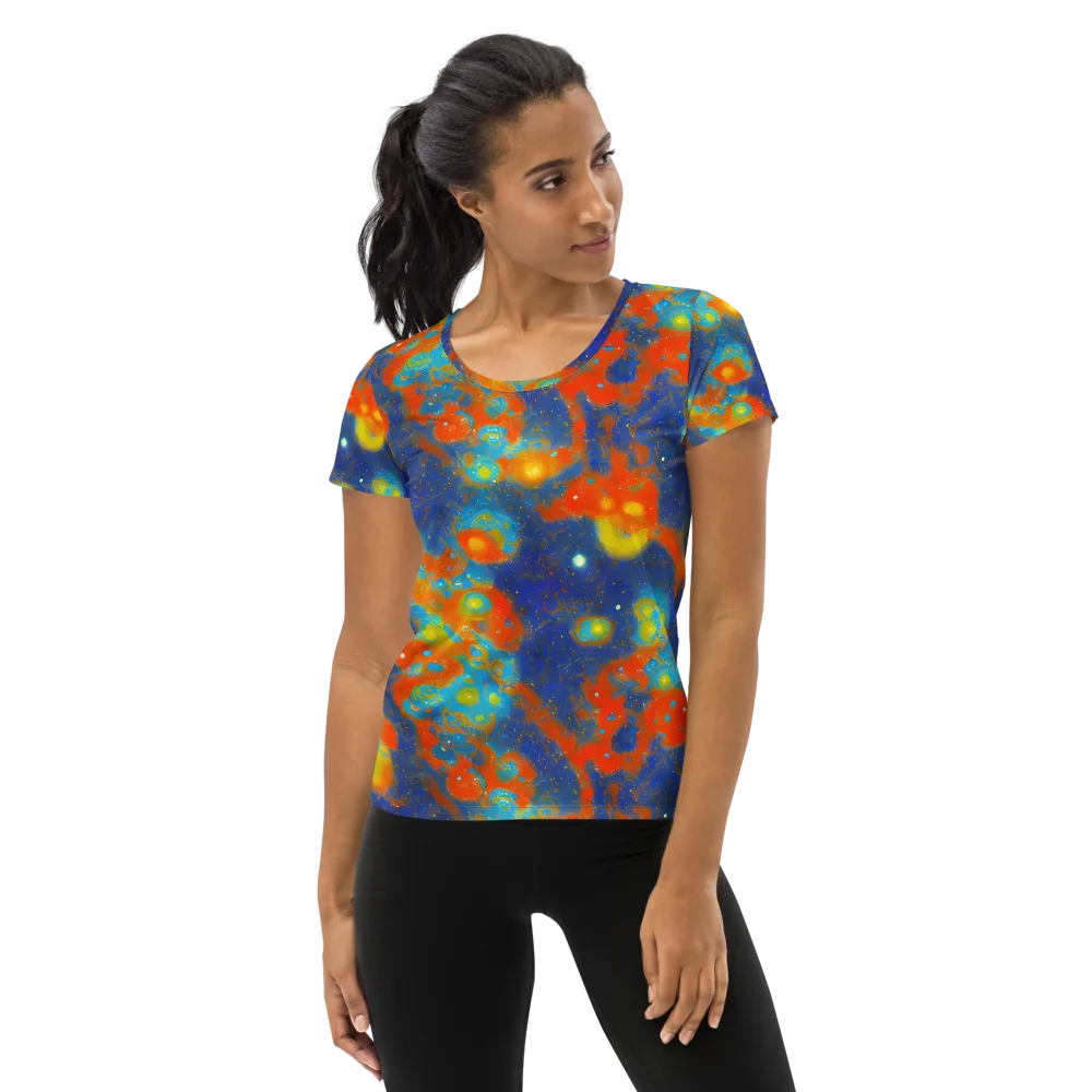 Orbital Bloom on Women's Athletic T-Shirt — Front