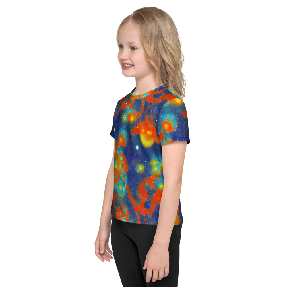 Orbital Bloom on Kids Crew Neck T-Shirt — Left