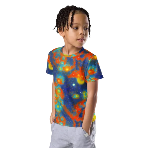Orbital Bloom on a Kids Crew Neck T-Shirt