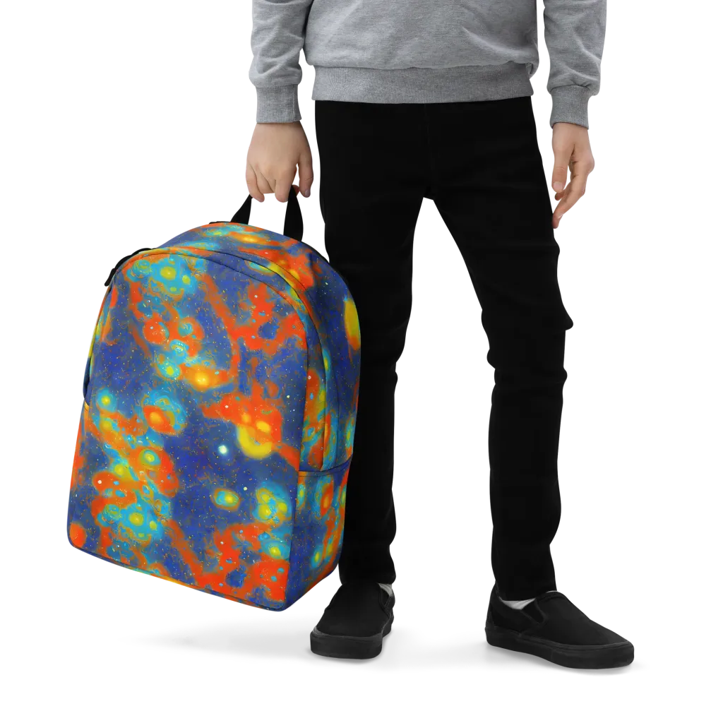 Orbital Bloom on Minimalist Backpack — Zoomed-in