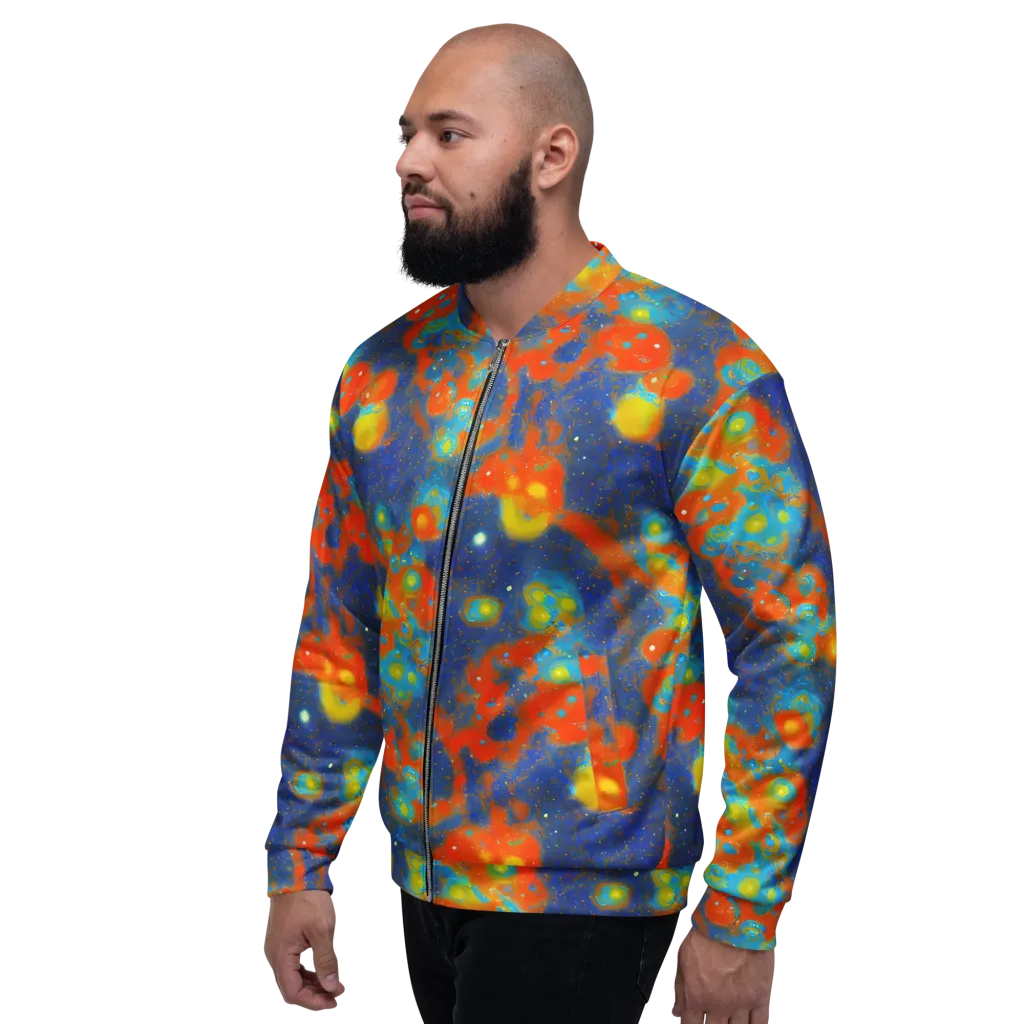 Orbital Bloom on Bomber Jacket — Left