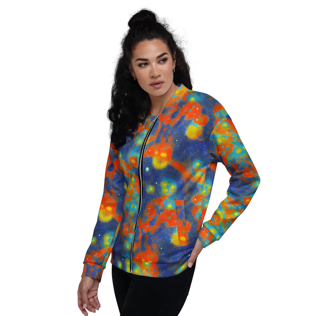 Orbital Bloom on Bomber Jacket — Left