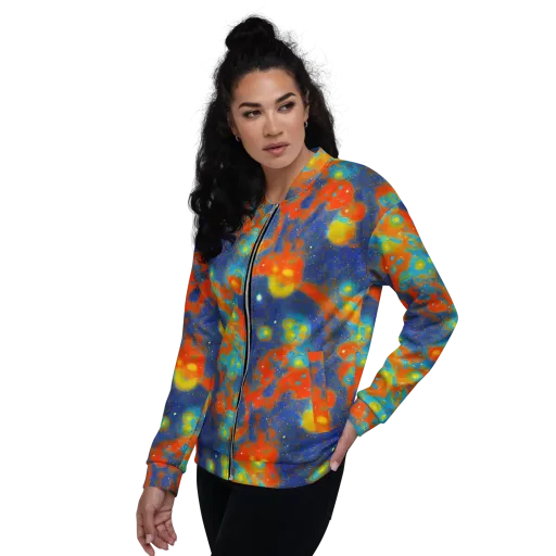 Orbital Bloom on a Bomber Jacket