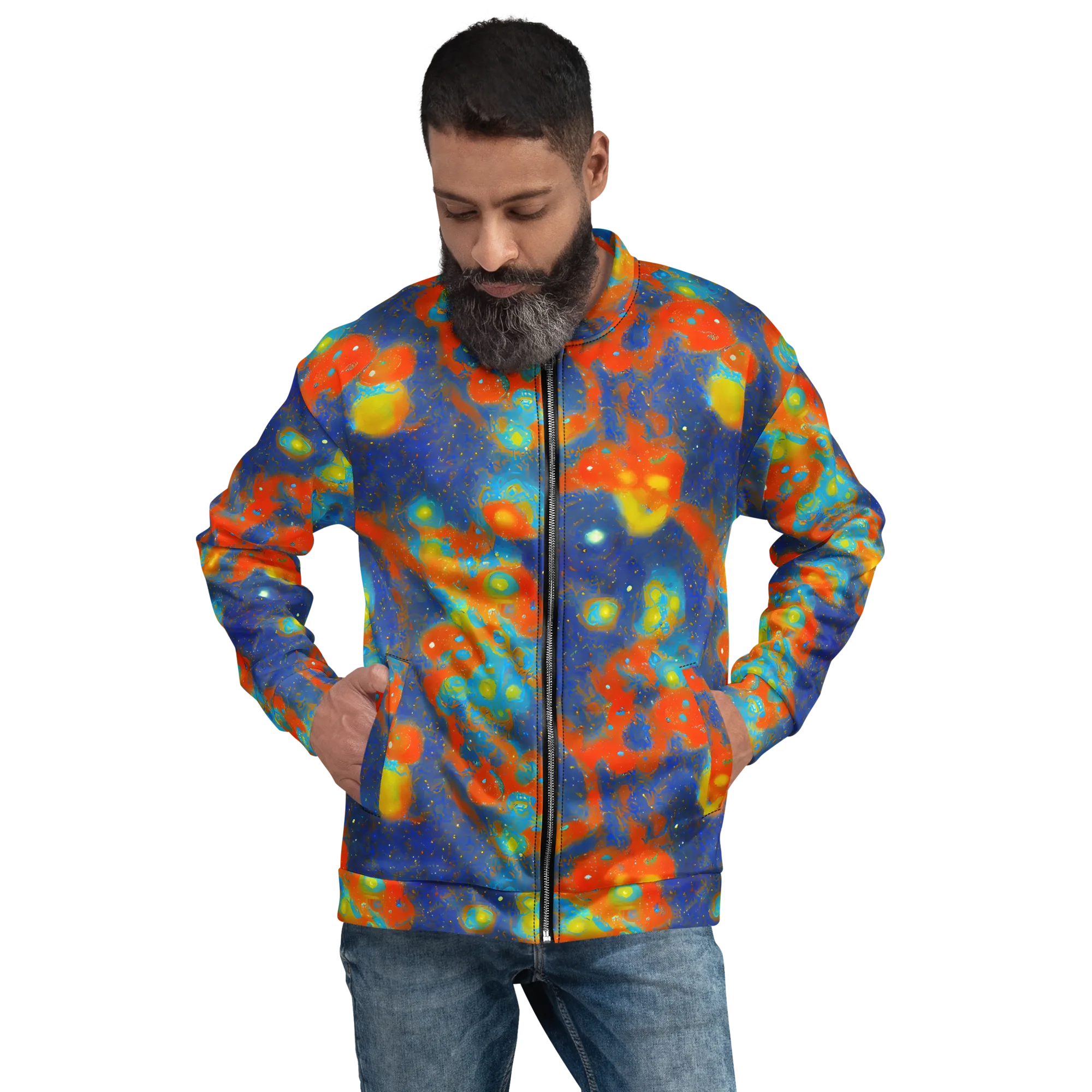 Orbital Bloom on Bomber Jacket — Front
