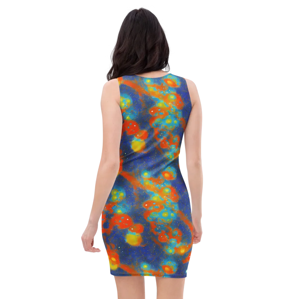 Orbital Bloom on Bodycon Dress — Back