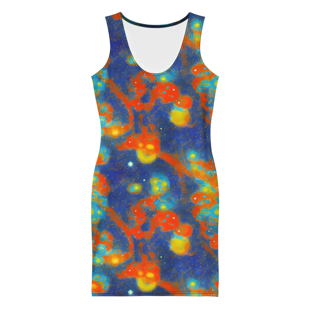 Orbital Bloom on Bodycon Dress — Front