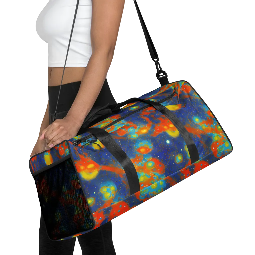 Orbital Bloom on Duffle Bag — Front