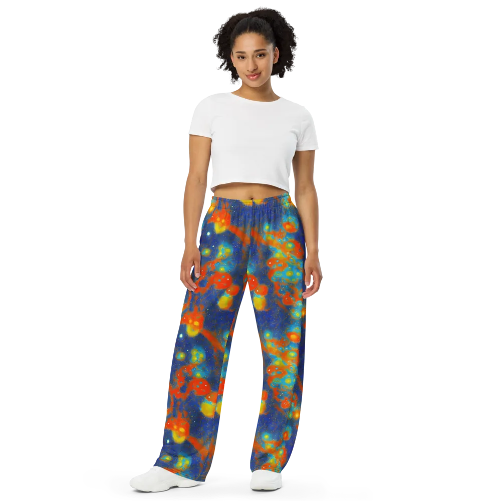 Orbital Bloom on Wide-Leg Pants — Front