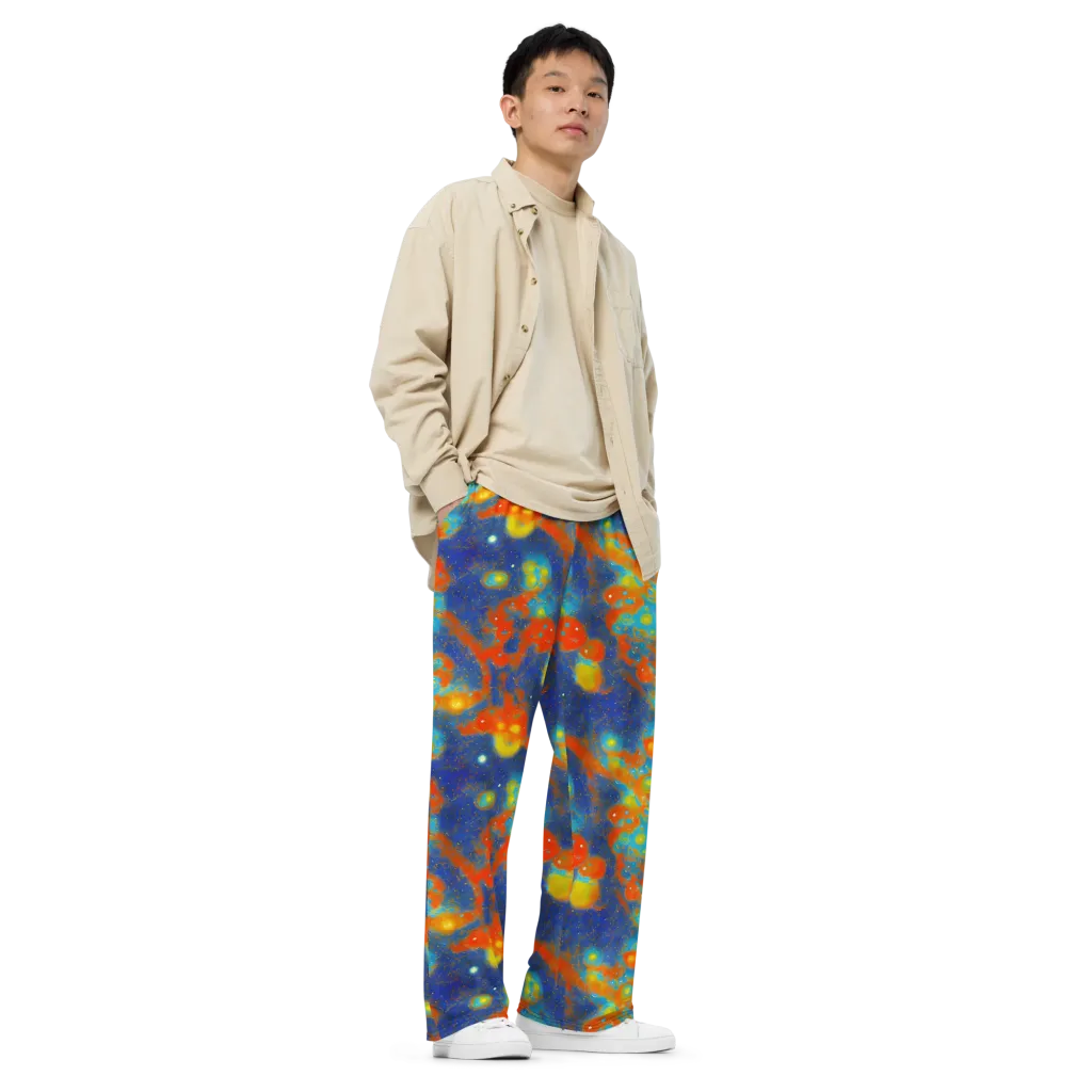Orbital Bloom on Wide-Leg Pants — Right Front