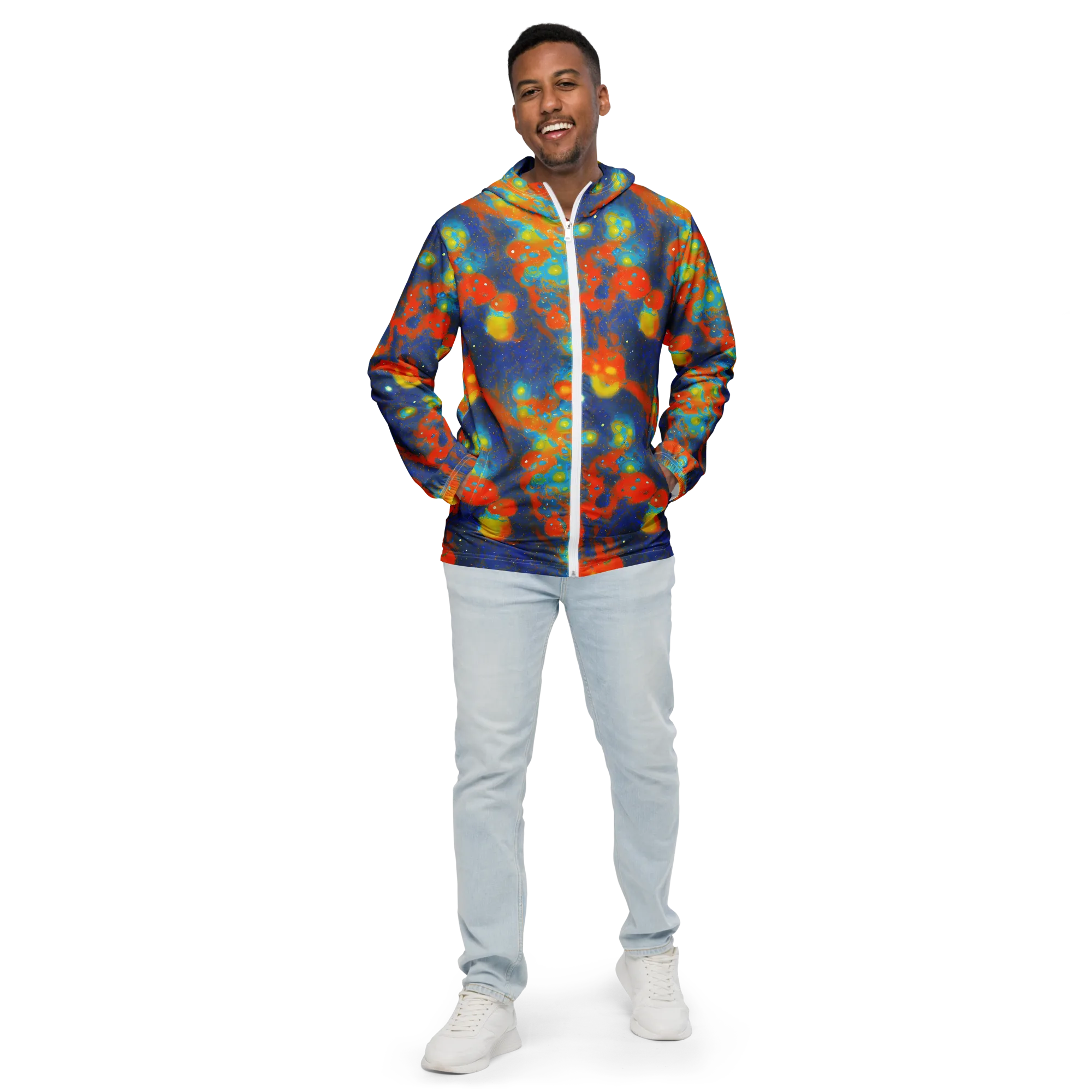 Orbital Bloom on Men's Windbreaker — Front