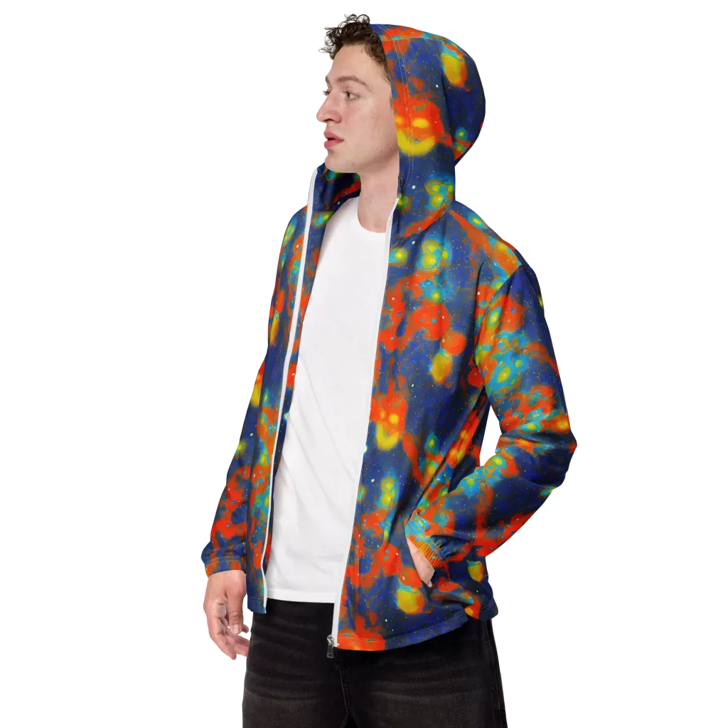 Orbital Bloom on Men's Windbreaker — Left Front