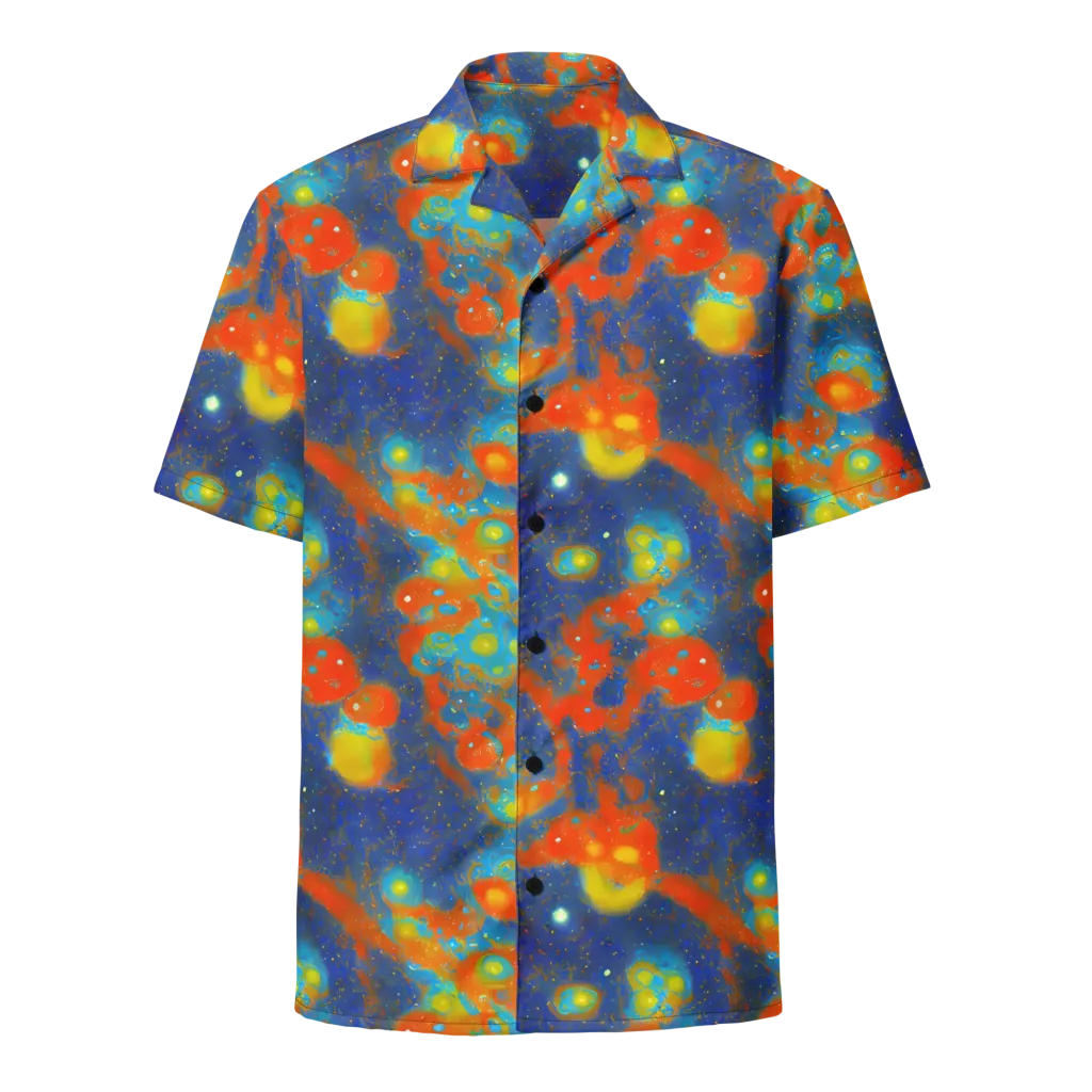 Orbital Bloom on Button Shirt — Front