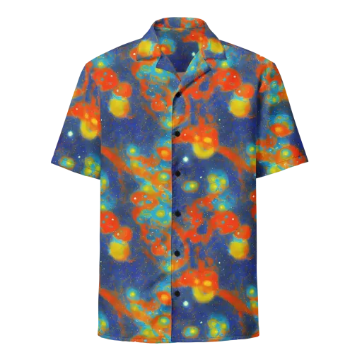 Orbital Bloom on a Button Shirt