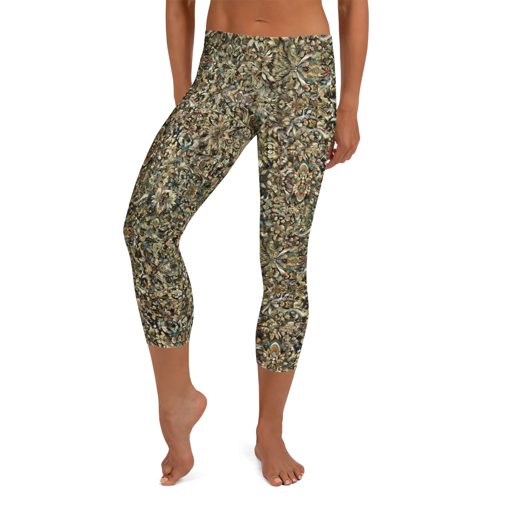 Mossfire Tapestry on Capri Leggings — Front