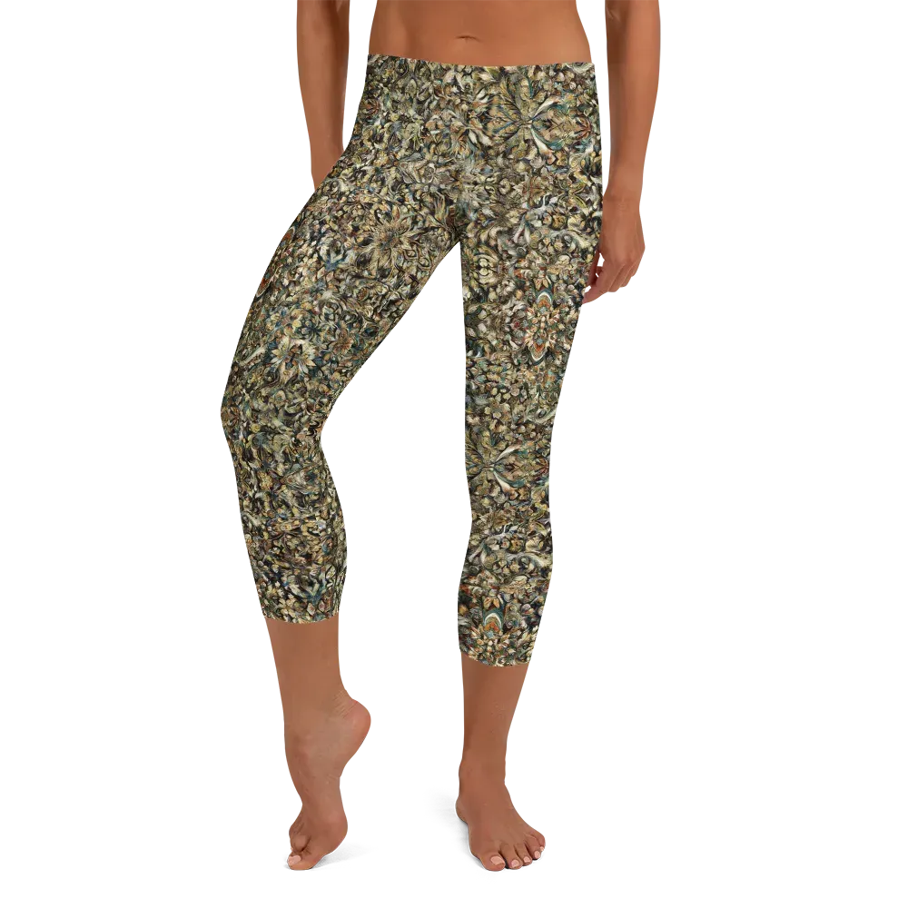 Mossfire Tapestry on Capri Leggings — Front
