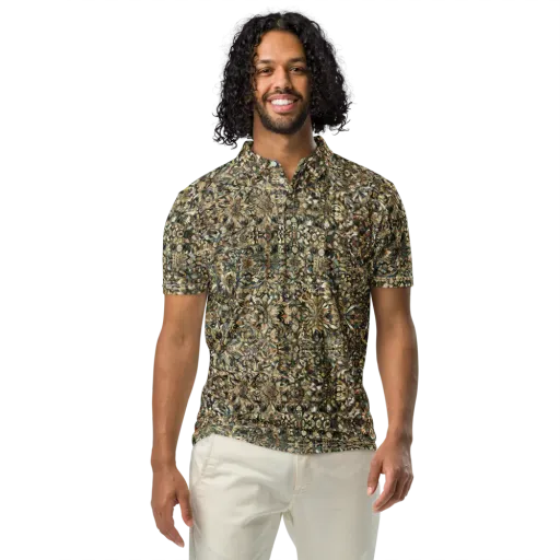 Mossfire Tapestry on a Men's Slim Fit Polo Shirt