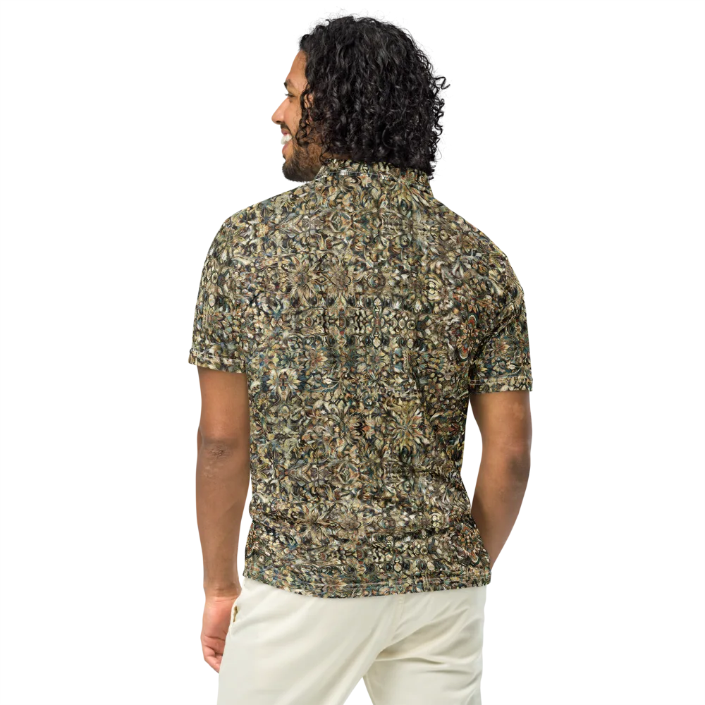 Mossfire Tapestry on Men's Slim Fit Polo Shirt — Back