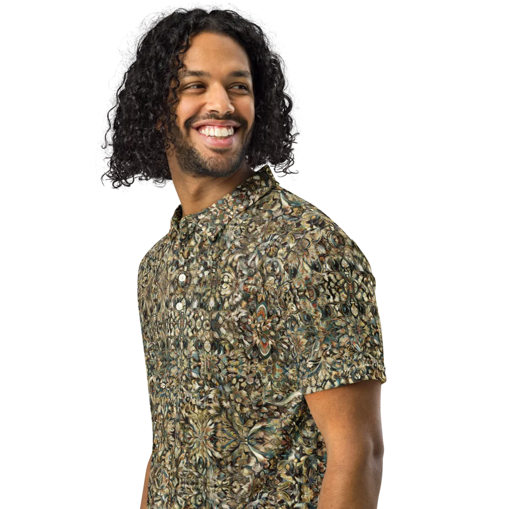 Mossfire Tapestry on Men's Slim Fit Polo Shirt — Left Front