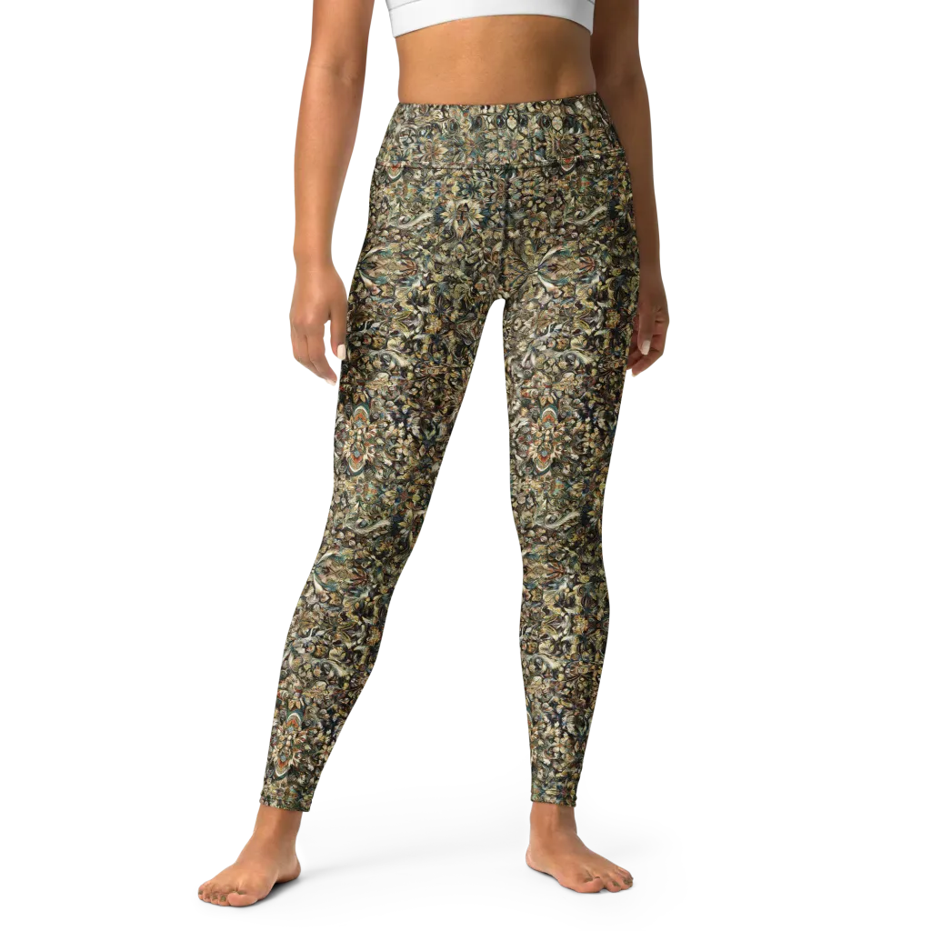Mossfire Tapestry on Yoga Leggings — Front