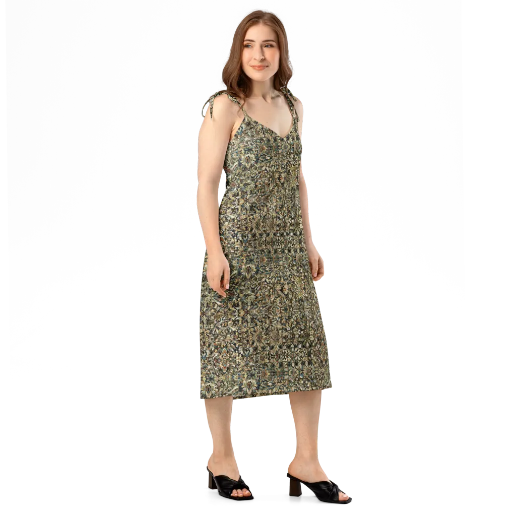 Mossfire Tapestry on Slip Dress — Right Front