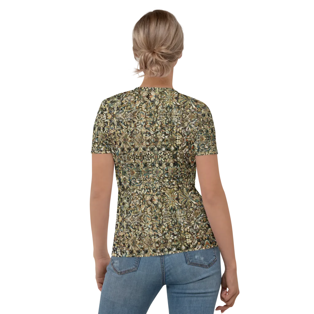 Mossfire Tapestry on Women's Crew Neck T-Shirt — Back