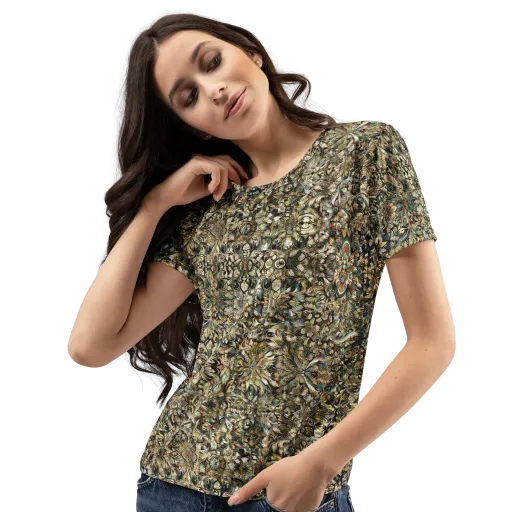 Mossfire Tapestry on a Women's Crew Neck T-Shirt