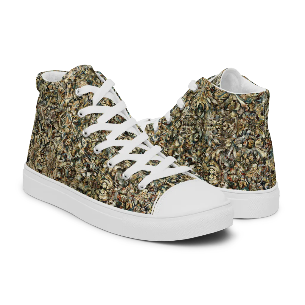 Mossfire Tapestry on Women's High Top Canvas Shoes — Right