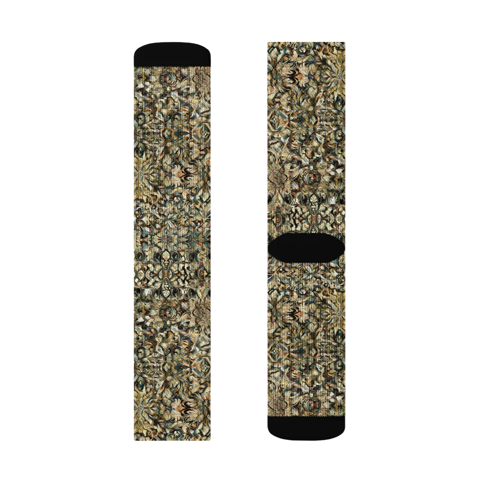 Mossfire Tapestry on Socks — Left Sock