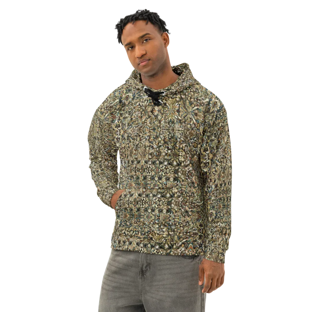 Mossfire Tapestry on Cotton Hoodie — Left Front