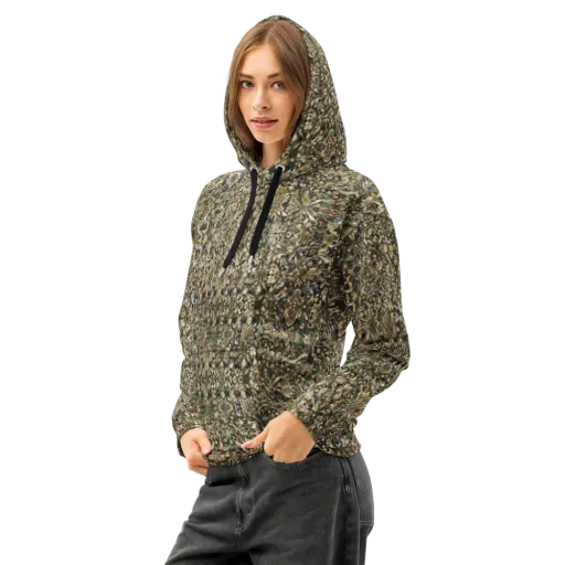 Mossfire Tapestry on a Cotton Hoodie