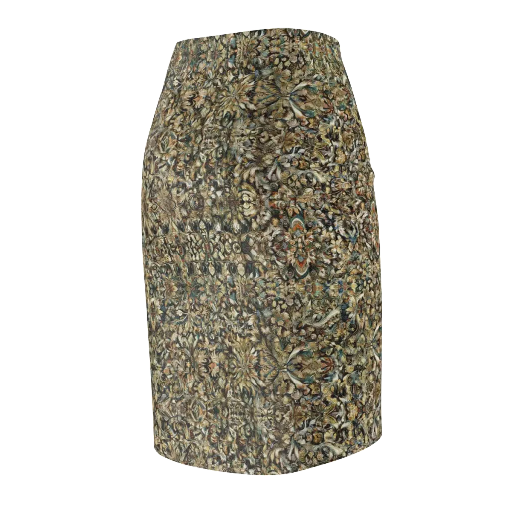 Mossfire Tapestry on Pencil Skirt — Back Side