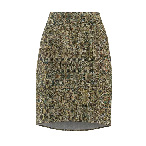Mossfire Tapestry on a Pencil Skirt