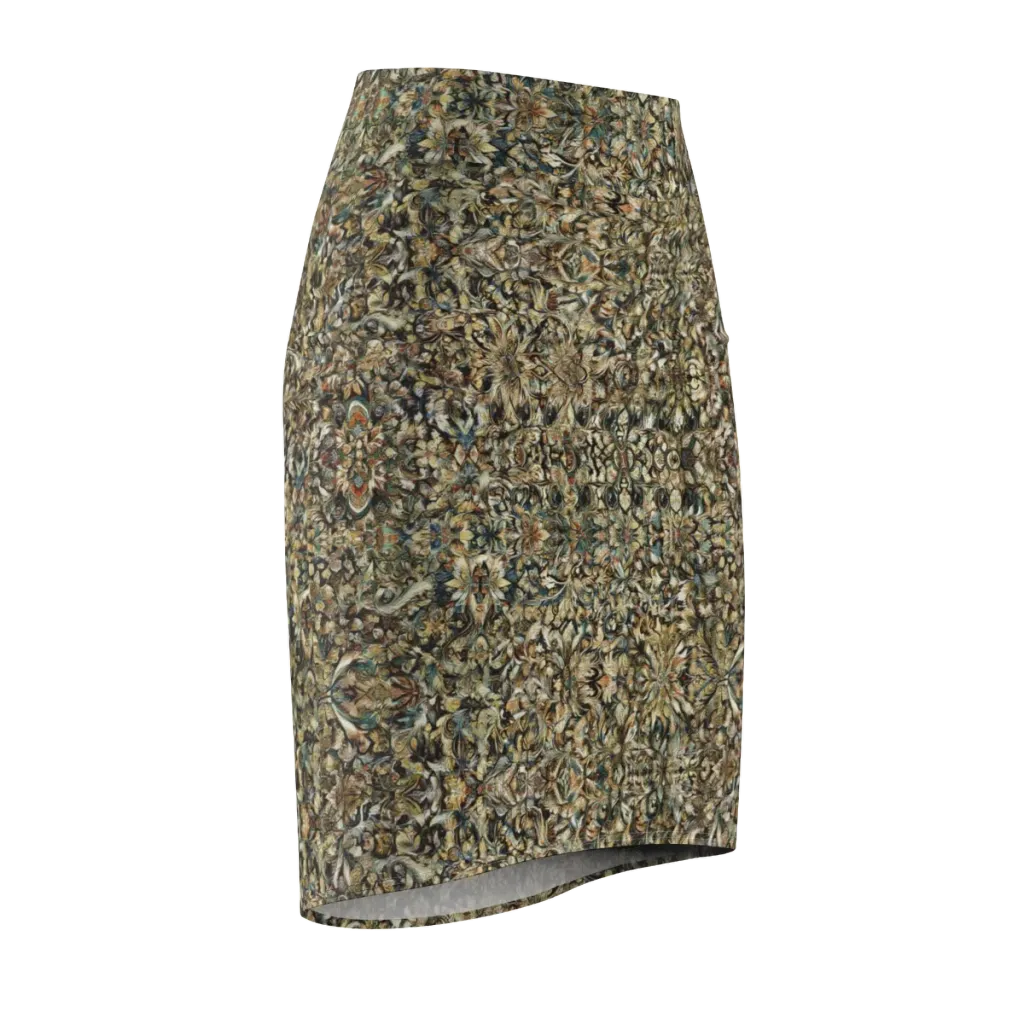 Mossfire Tapestry on Pencil Skirt — Front Side