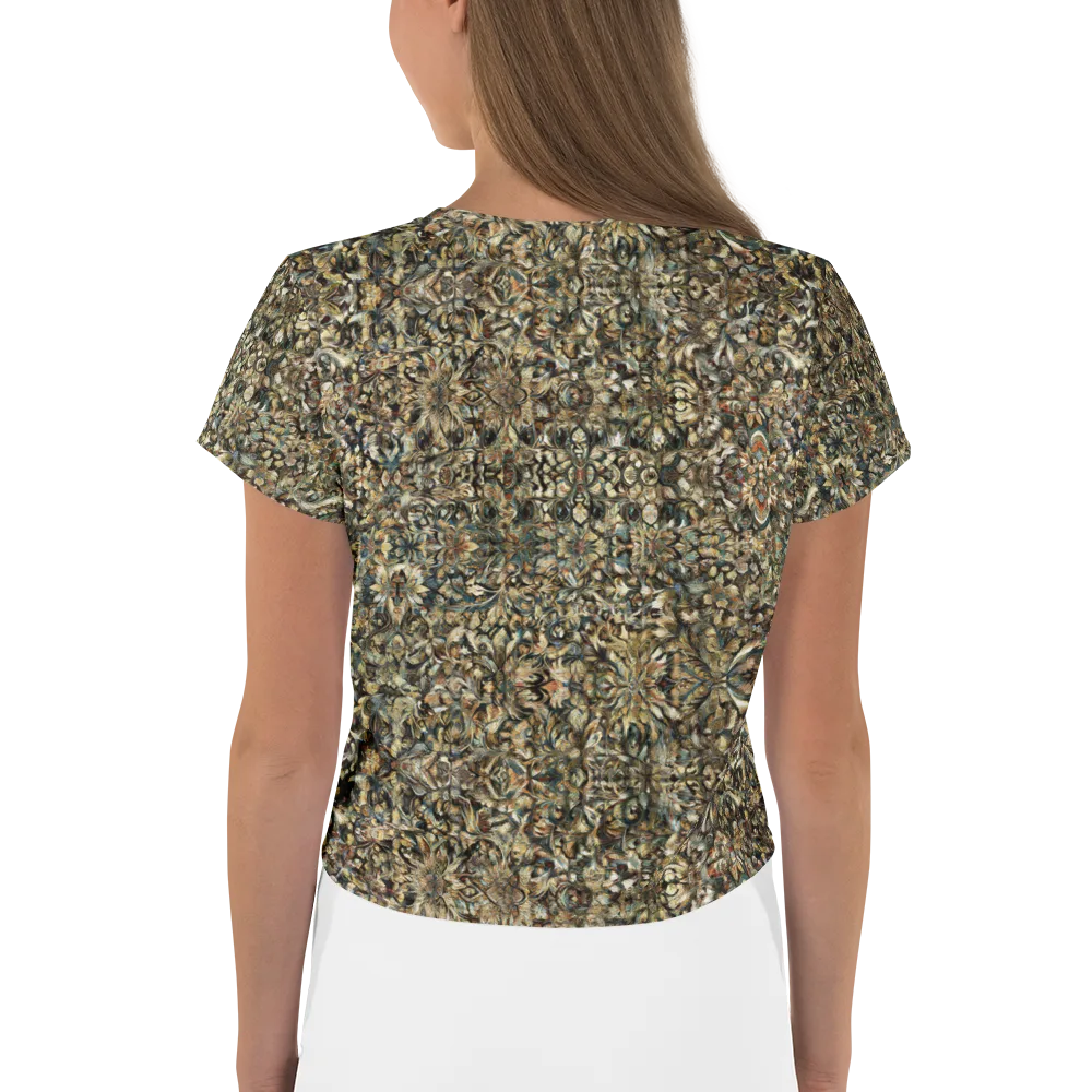 Mossfire Tapestry on Crop Tee — Back
