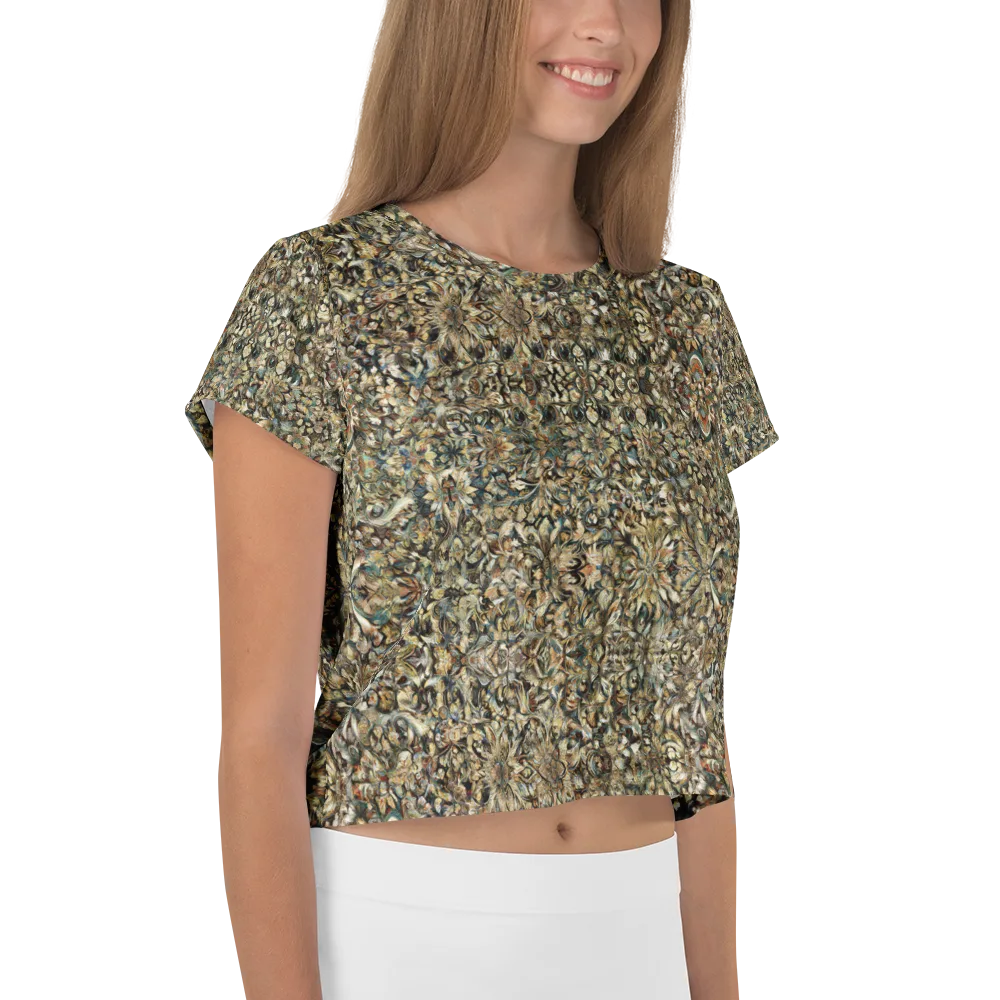 Mossfire Tapestry on Crop Tee — Right