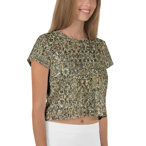 Mossfire Tapestry on a Crop Tee